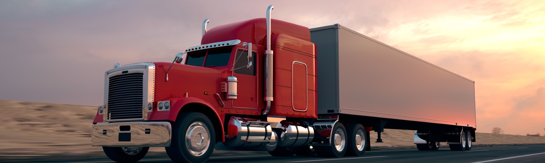 Red truck for trucking insurance